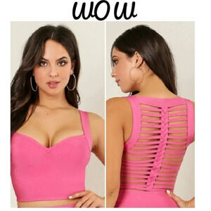 Wow Couture Sweetheart Neckline braided bodycon crop top